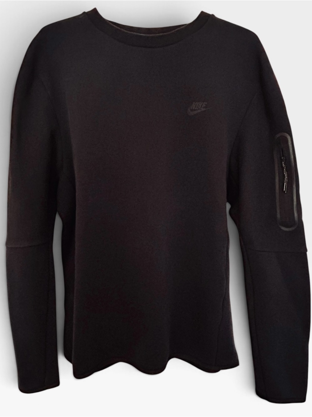 Nike Black Crewneck Sweatshirt with Sleeve Zip Pocket, XL